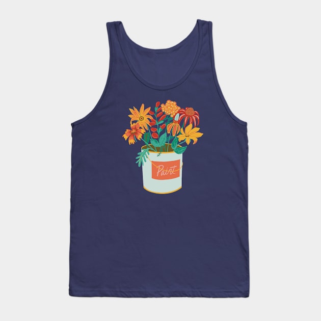 Cheery Flowers in Paint Can Tank Top by KatieMorrisArt